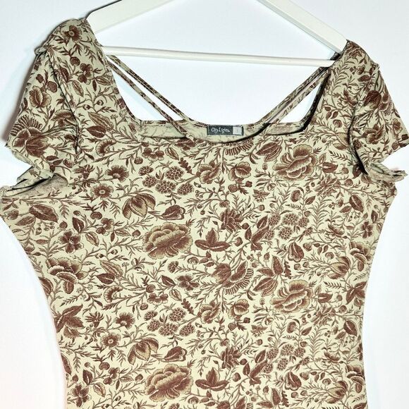 CITY LIGHTS® — Vintage Floral Print TOP — Large - Picture 2 of 10